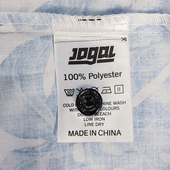 Jogal Men's Short Sleeve Shirt NEW Blue Tropical Button Up XL - Picture 10 of 11